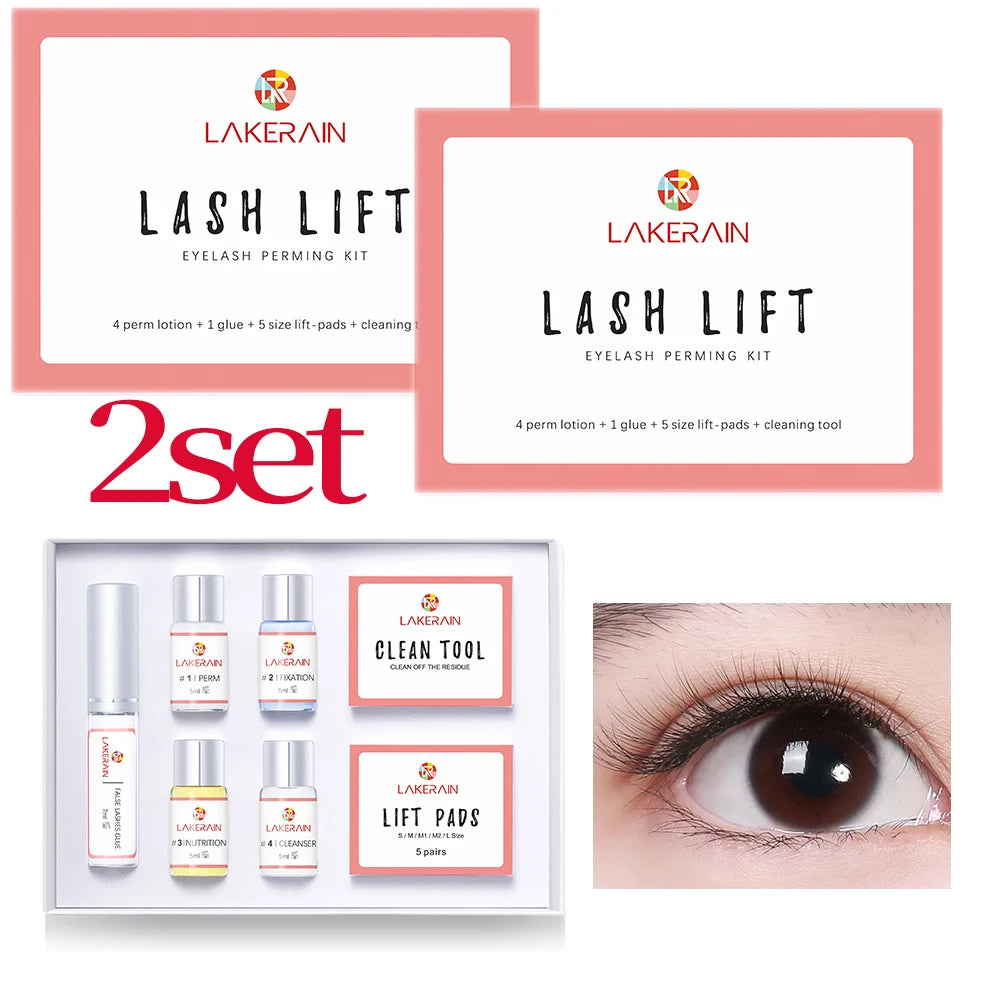 New Lash Lift Kit Long Lasting Eyelash Lifting Perming Lotion Fixation Glue Curly Lasher Beauty Salon Home Use Pro Kit Oasis Select 2set