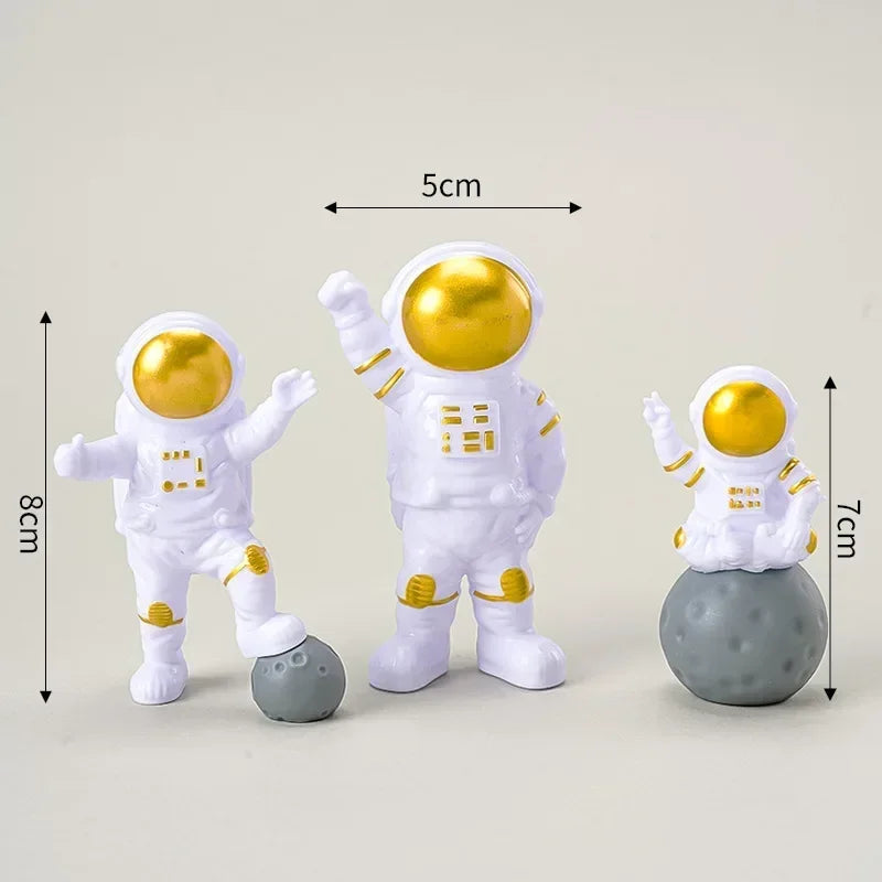 Astronaut Cake Topper Outer Space Birthday Decoration Astronaut Cake Decoration Planet Moon Baby Shower Kids Party mariage doré Oasis Select 02