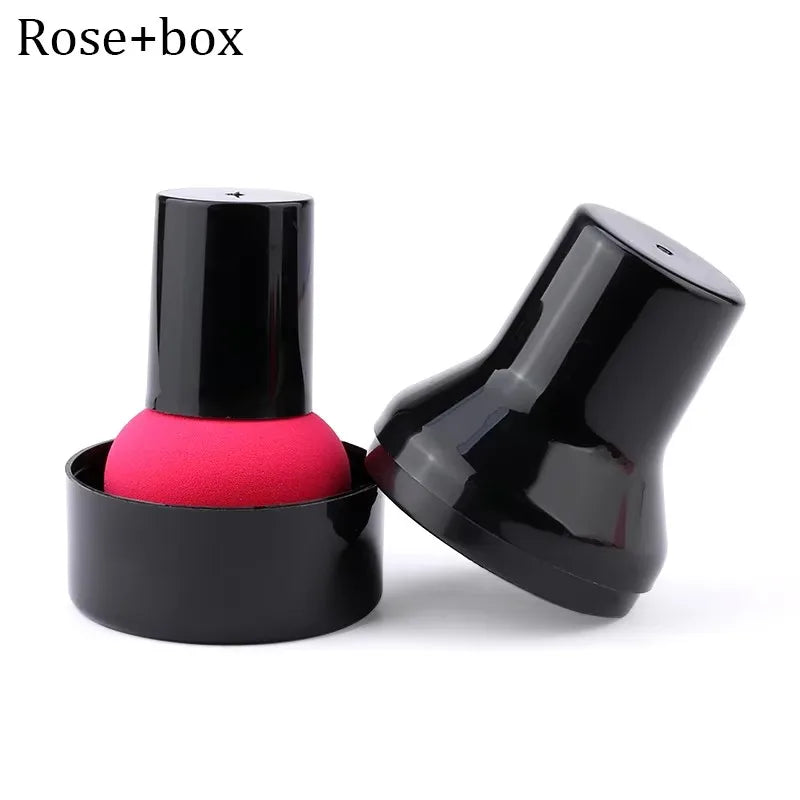 1/2pcs Color Mushroom Head Cosmetic Puff With Protective Cap Loose Powder Foundation Puff Air Cushion Sponge Makeup Egg Makeup Oasis Select 1pcs Rose Red with b