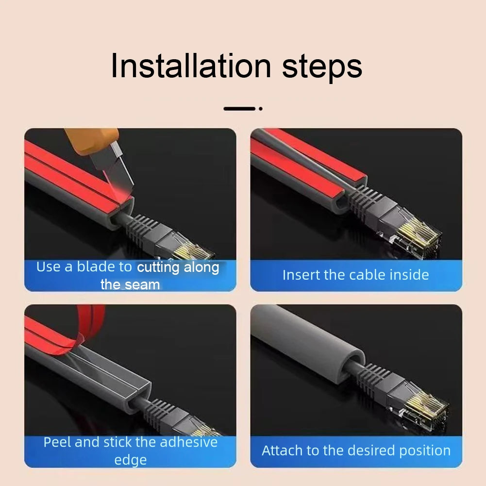 Floor Cord Cover Self-adhesive Power Cable Protector For Wires On Floor Cord Hider Floor Cable Management Wire Organizer Oasis Select