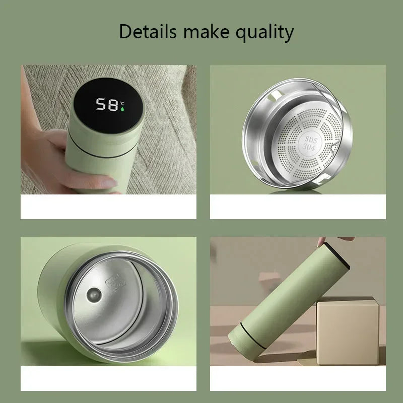 500ML Stainless Steel Thermos Cup with Separator 316 Smart Cup High Value Gift Cup Coffee Cup Father's Gift Cold Cup To Business Oasis Select
