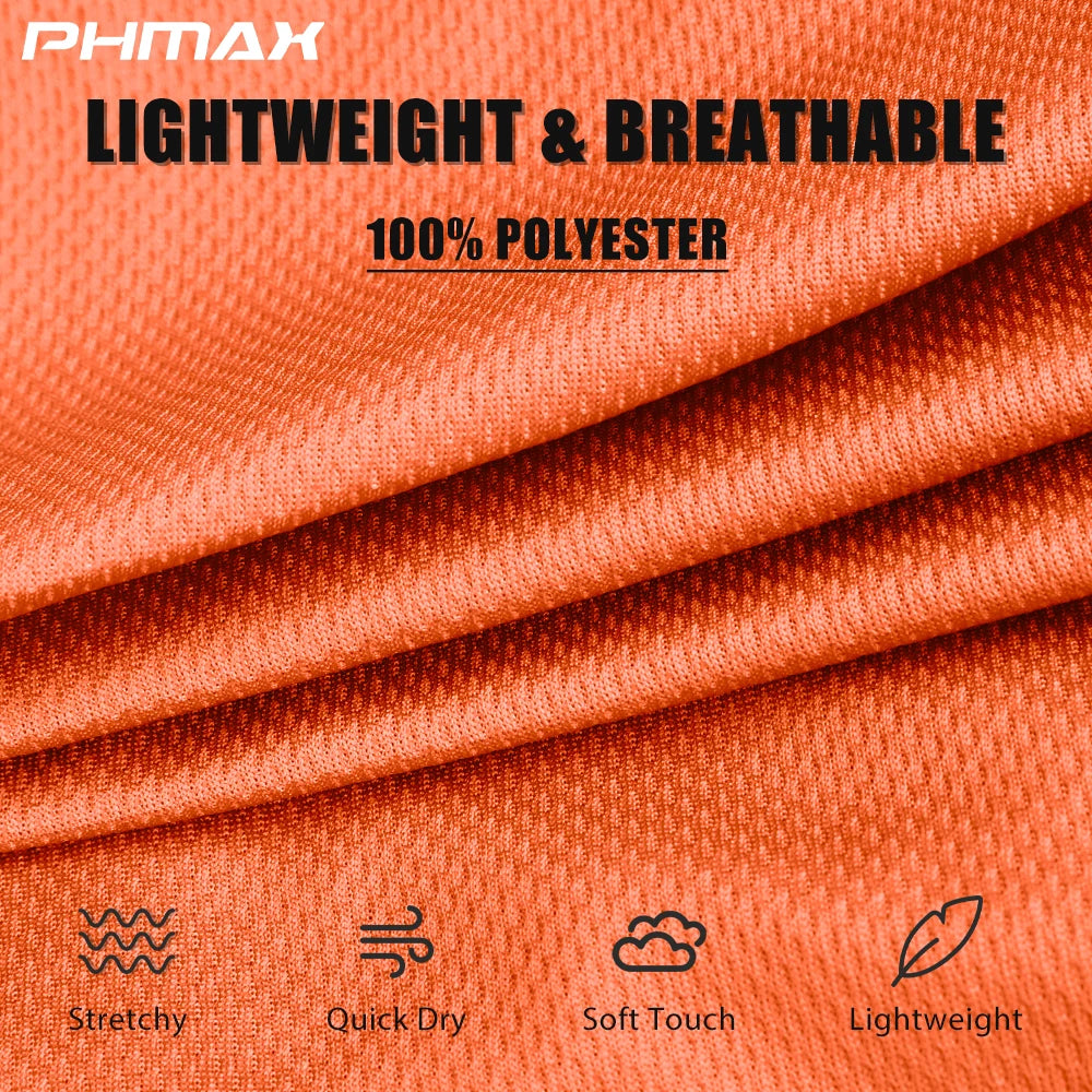 PHMAX Summer Men Cycling Jersey Breathable Quick Drying Short Sleeve Night Reflective Cycling Shirt Sports Loose Casual Clothes Oasis Select