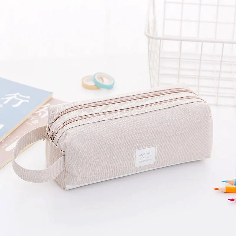 Large Capacity Pencil Case Kawaii Stationery Organizer School Office Supplies Back To School Pencil Boxes for Girls Boy Oasis Select Gray
