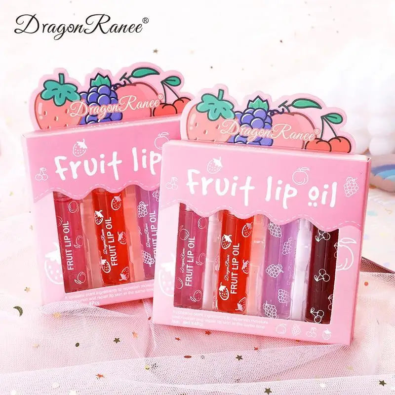 4 Pack Roller Ball Lip Oils Moisturizing Hydration Transparent Balm Nourishing Care Prevent Dry Lips Health Oasis Select