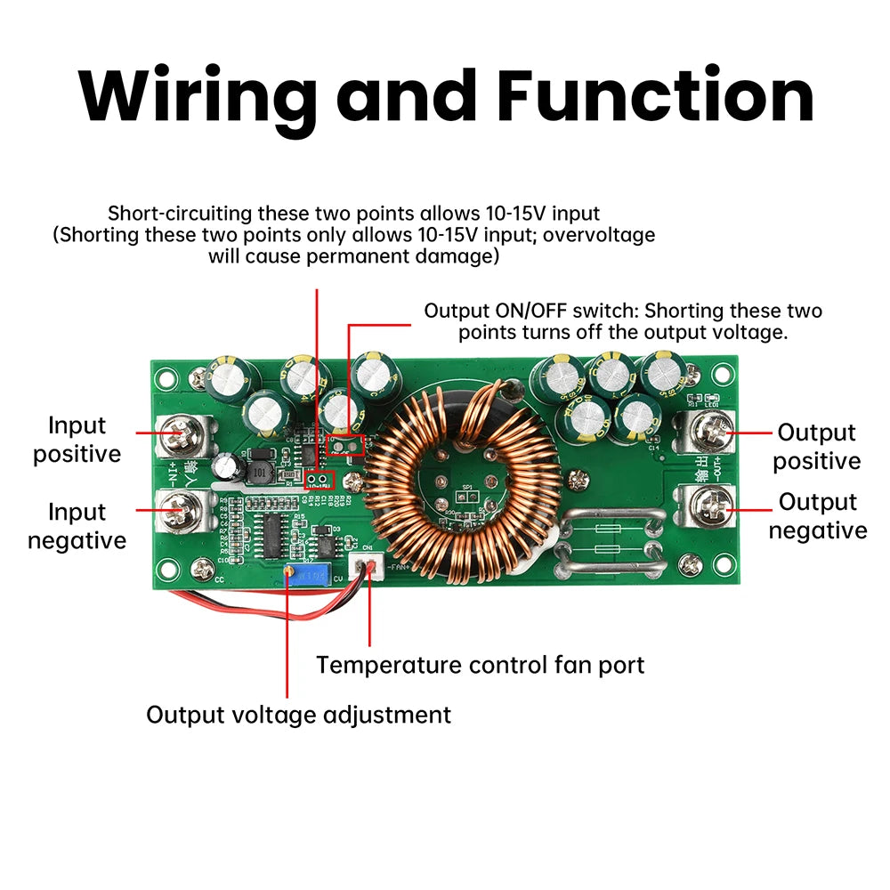 1500W/1200W DC-DC Buck Converter 15-90V to 2.5-72V 30A 50A Constant Voltage Adjustable Step-Down Module High Efficiency Oasis Select