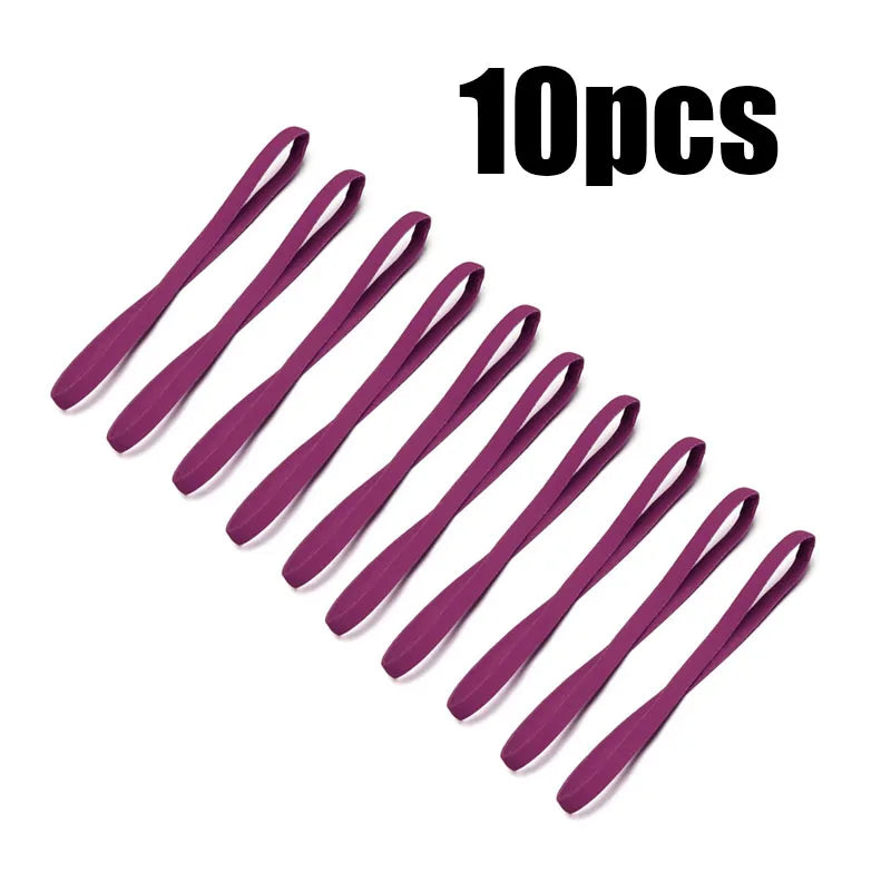 5/10pcs Elastic Absorbent Sweat Bands Yoga Running Fitness Headband Thin Sports Women Men Hair Bands Anti-Slip Hair Accessories Oasis Select 10pcs purple