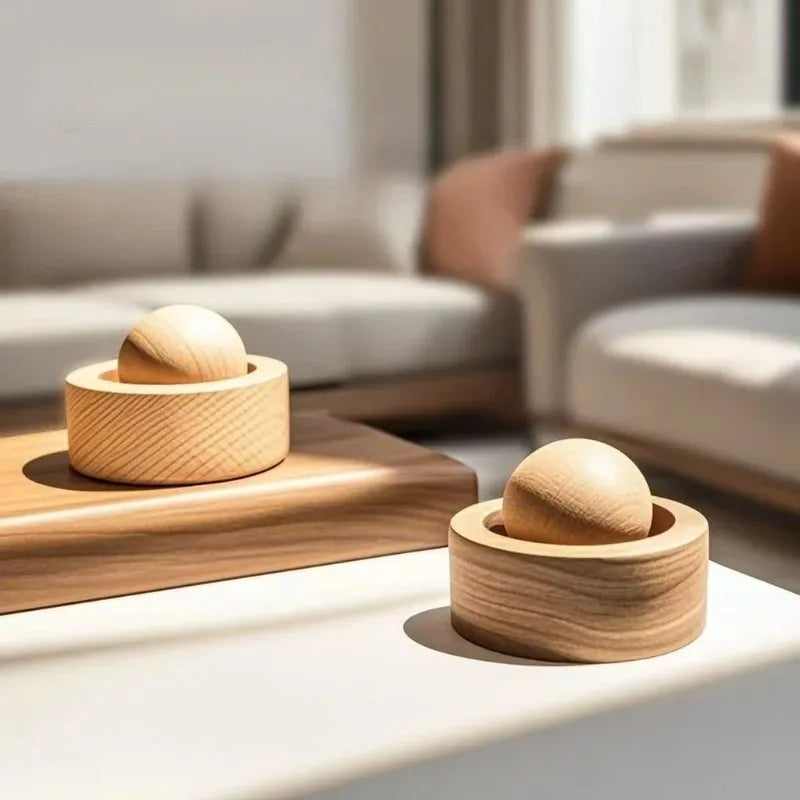 1pc Solid Wood Spherical Essential Oil Diffuser for Home Bedroom Aromatherapy To Eliminate Room Odors and Decoration Oasis Select