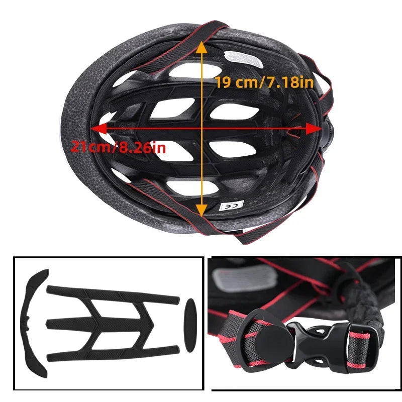 X-TIGER Cycling Helmet LED Tail Light Breathable One-piece Mountain Road Sports Bicycle Helmet Rechargeable with Brim Design Oasis Select