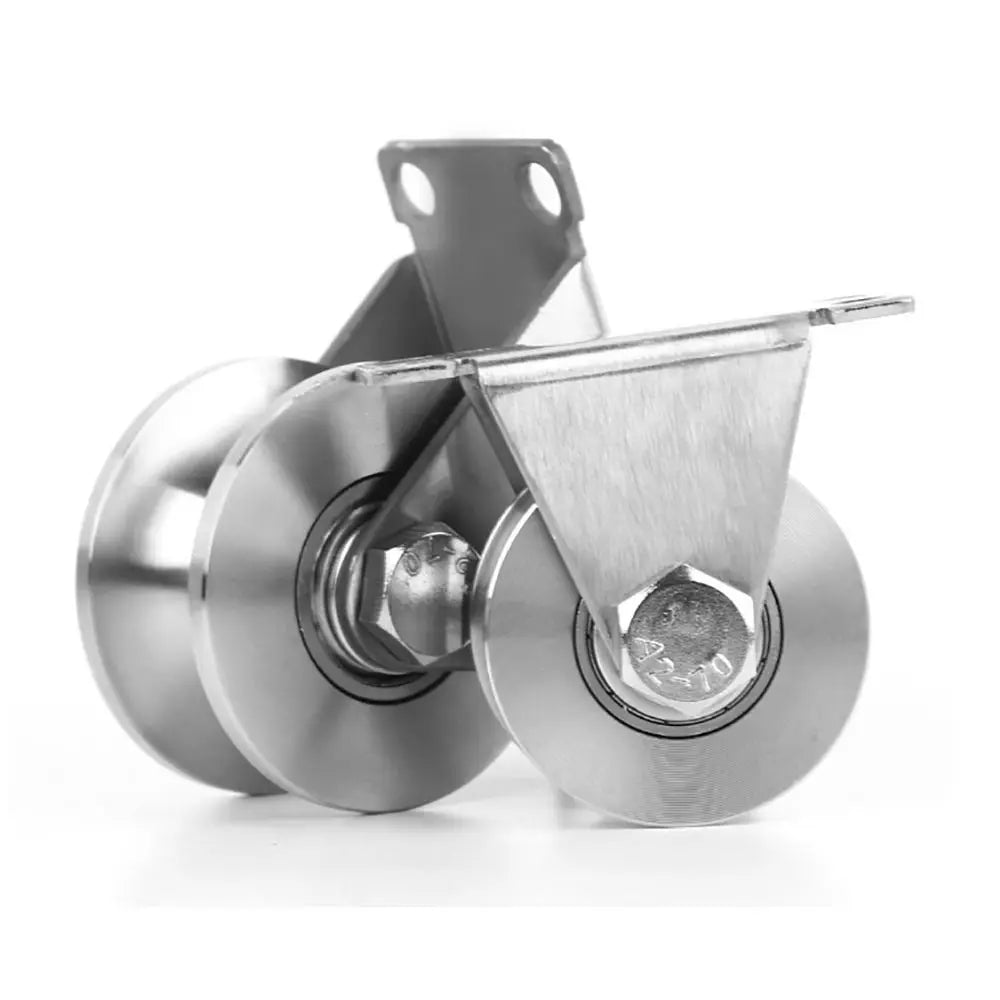 Type 48 Stainless Steel Track Bearing Pulley | U V H Groove Roller