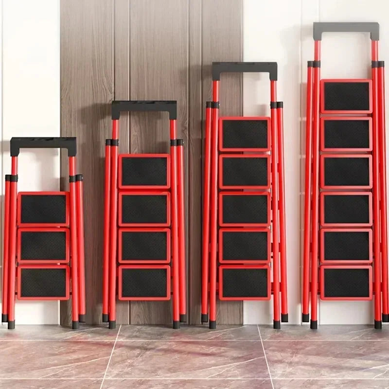 Home ladder stool folding zigzag ladder anti slip pedal ladder indoor and outdoor multifunctional portable ladder Oasis Select