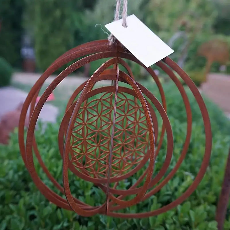 Rustic Metal Spiral Weather Vane – Hanging Outdoor Decor