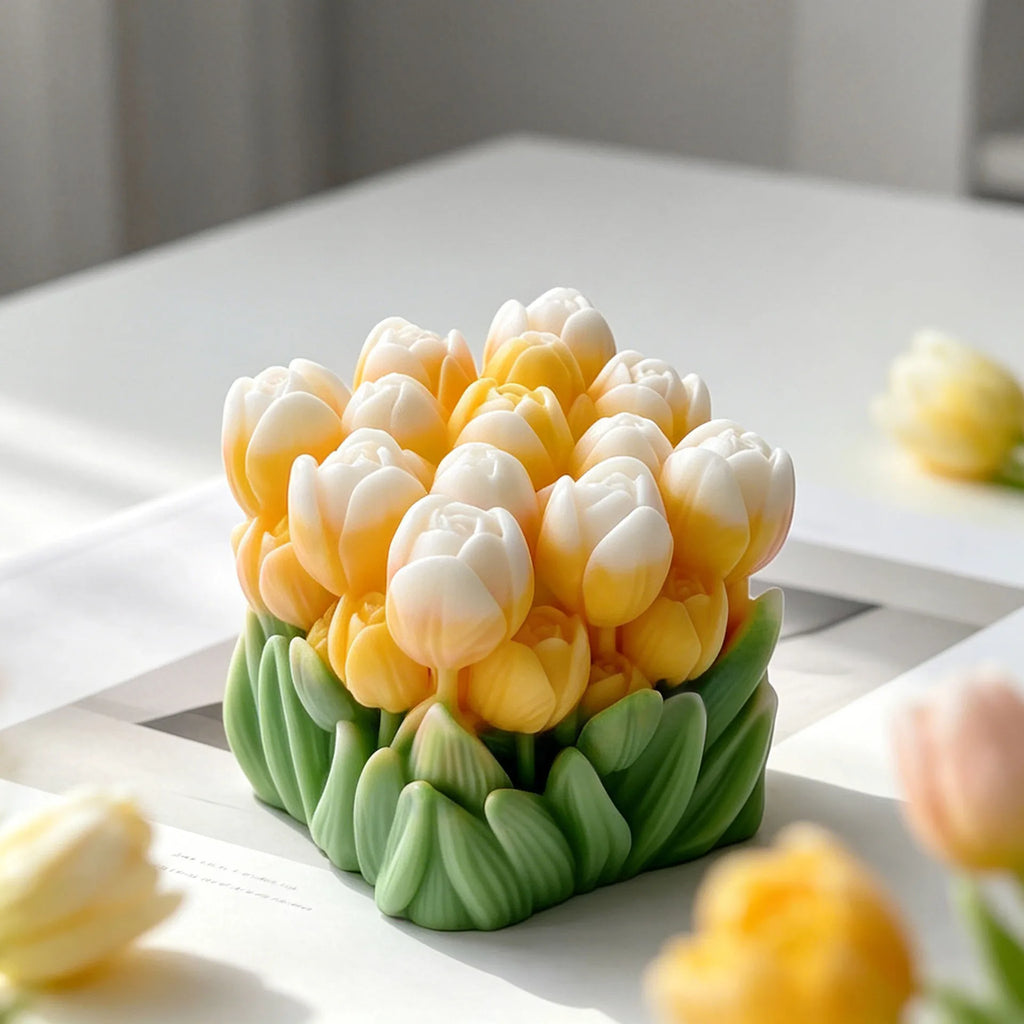 3D Tulip Flower Silicone Mold Tulip Bouquet Candle Mold for DIY Aromatherapy Candle, Soap, Resin, Plaster, Home Decor Oasis Select