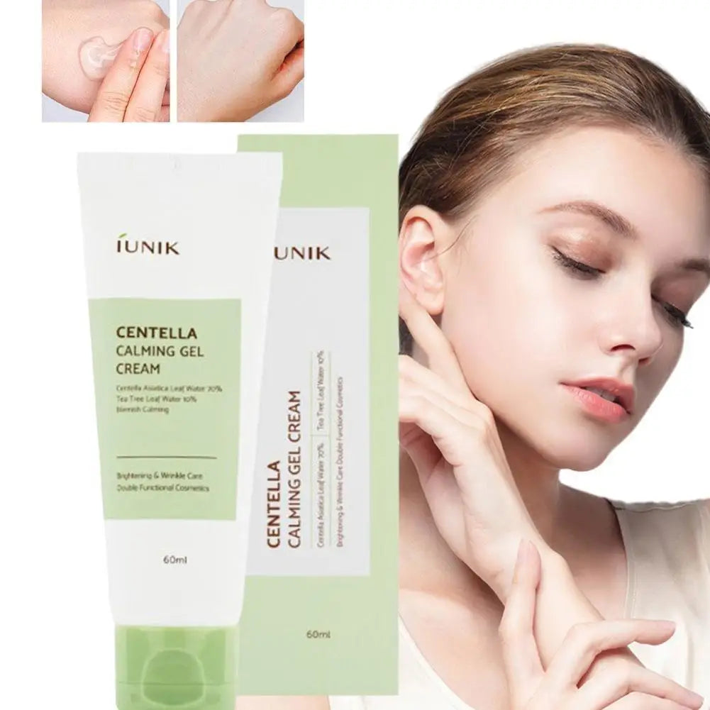 60ml iUNIK Centella Calming Gel Cream - 70% Centella Asiatica, Brightening & Wrinkle Care, Korean Soothing Skincare Oasis Select