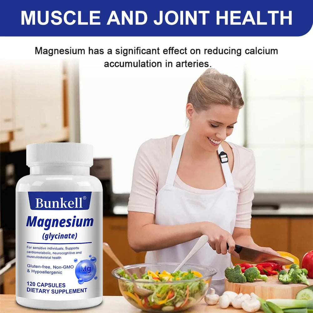Magnesium Glycinate 120 Veggie Caps – Sleep, Muscle & Heart Magnesium Supplement Oasis Select