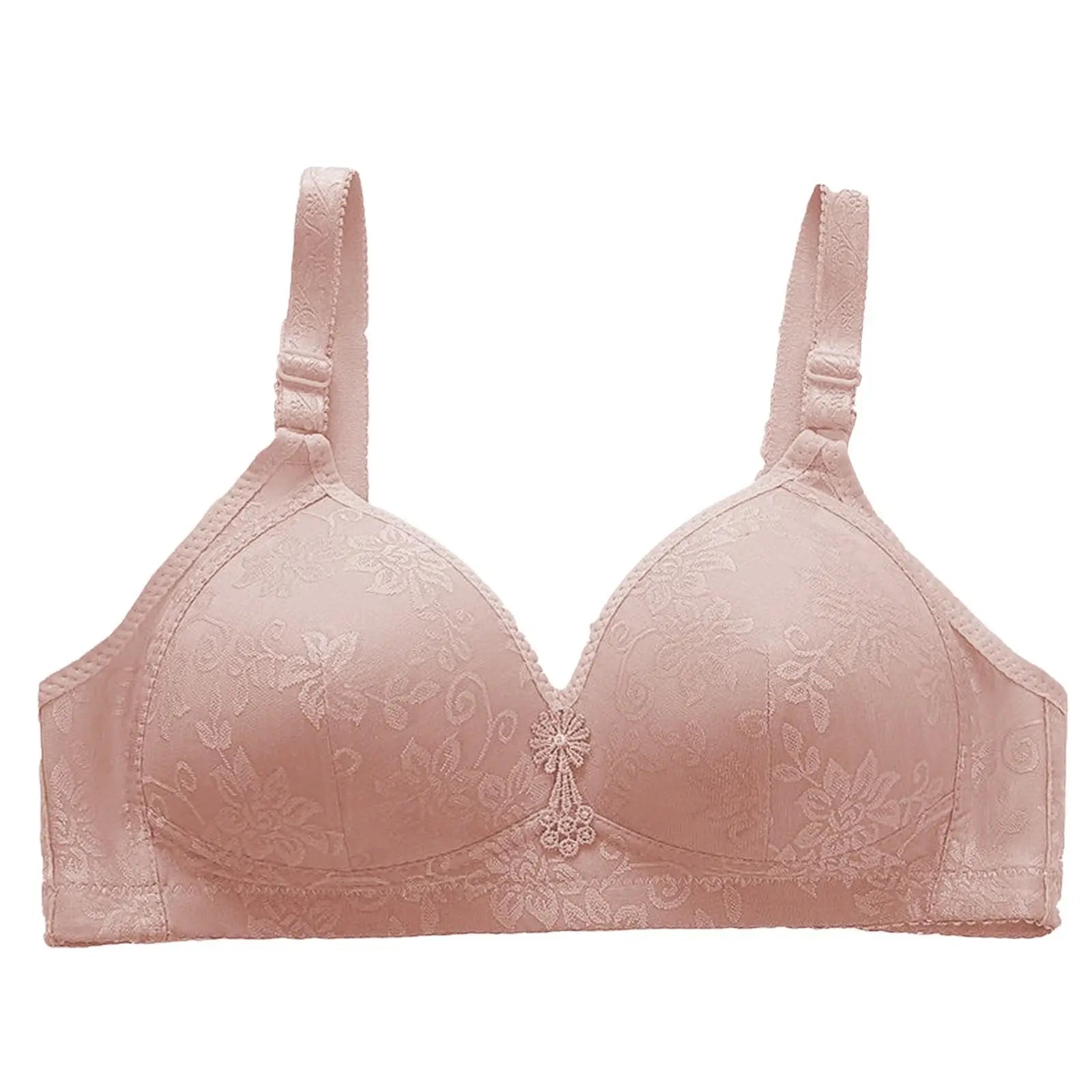 Comfortable Bra Breathable Adjustable Brassiere Thin Section Without Steel Ring Bra Large Breasts Appear Small Gathering Bra Oasis Select Light Brown 38