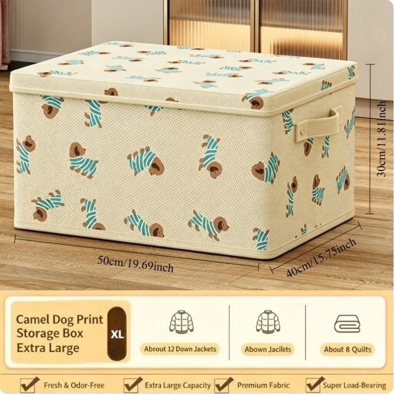 New Large Capacity Non-Woven Storage Box with Lid, Foldable Clothes Organizer for Wardrobe, Home Storage Solution, Storage Box Oasis Select storage box-XL