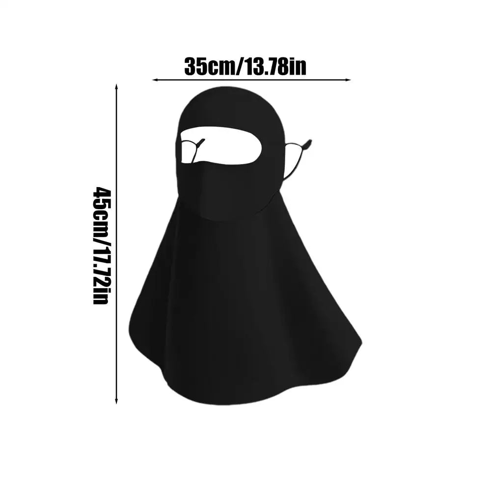 Sunscreen Full Face Mask Summer Neck Face Mask UV Protection Breathable Sun Protection Masks Veils Outdoor Sport Face Cover Oasis Select Black