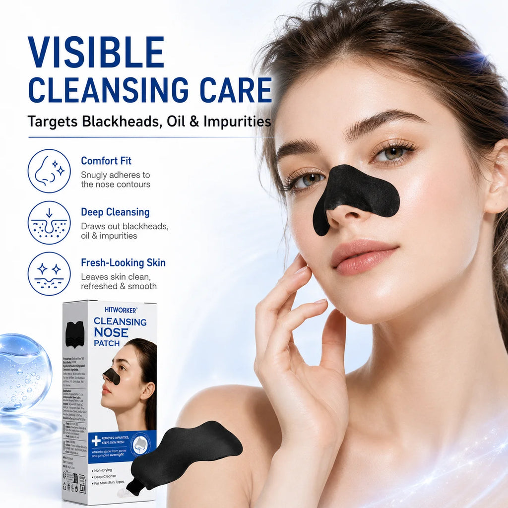 HITWORKER Blackhead Remover Nose Patch Charcoal Pore Strips Deep Cleansing Nose Strips Oil Control Pore Cleaner Skin Care Oasis Select