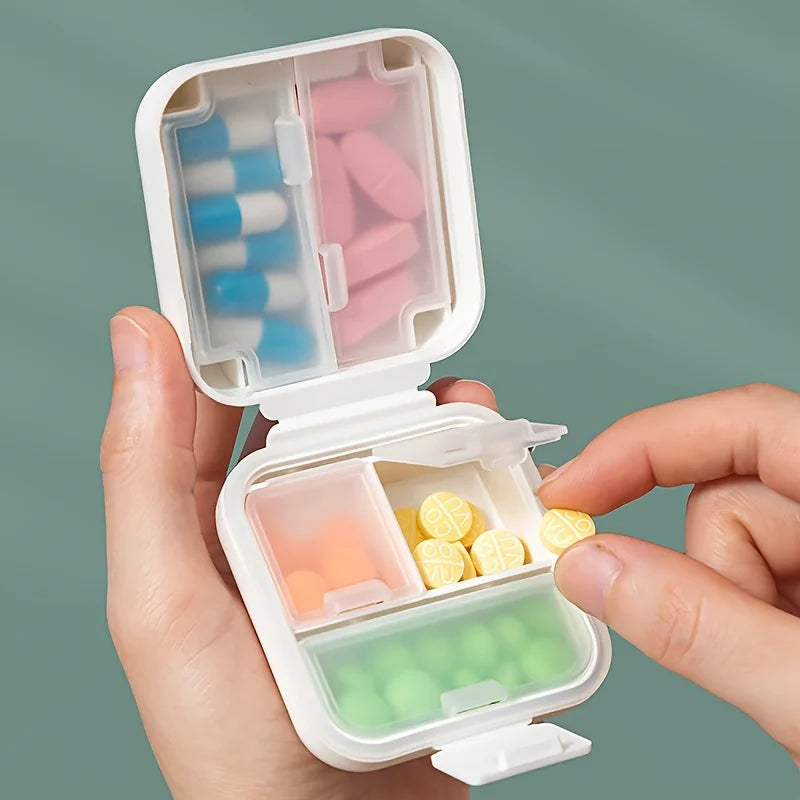 Mini Portable Pills Organizer Case, 3 Grids PillBox, Tablet Storage Container, Weekly Medicine Pill's Box, Drug Dispense Oasis Select