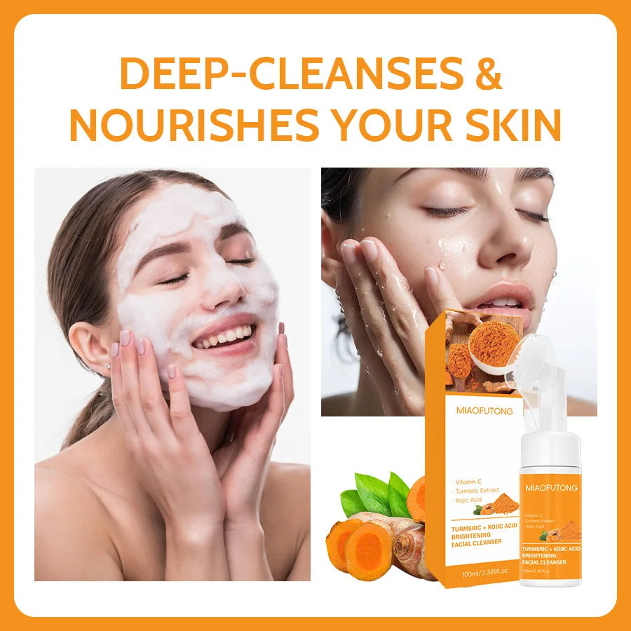 Turmeric Cleanser & Soap Sets Deeply Cleansing Kojic Acid Blackhead Remover Skin Cleansing Oil Control Fade Acne Marks Brighten Oasis Select
