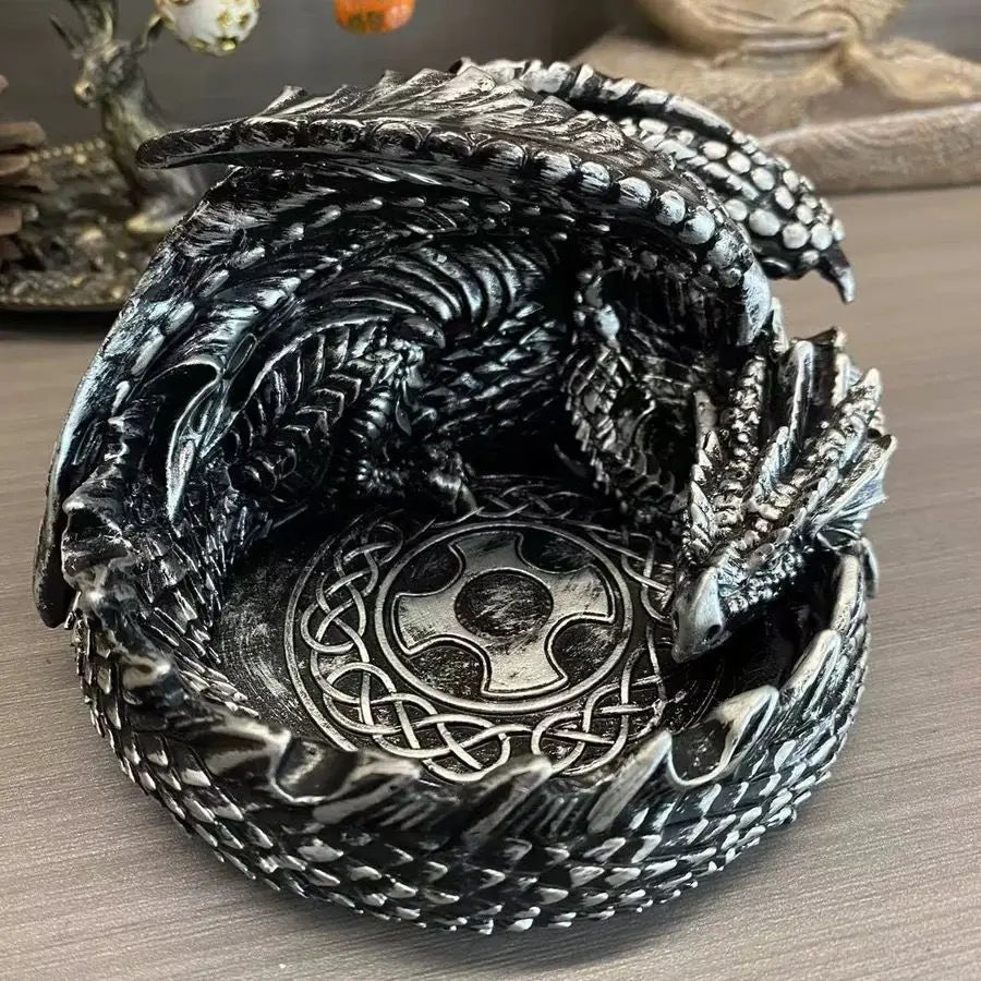 Creative European Dragon Ash Tray Ashtray Outdoor Ash Plate Cigarette Smoking Accessories Home Office Desktop Halloween Decor Oasis Select 1pcs