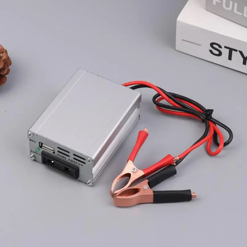 Car Mounted 220W Solar Power Inverter Voltage Transformer DC 12V to AC 220V with USB Battery Adapter for Mobile Devices Oasis Select