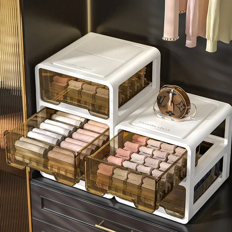 Underwear Storage Box Drawer Grid Socks Storage ******derwear Multifunctional Layered Storage Dust-proof Organizing Box Oasis Select