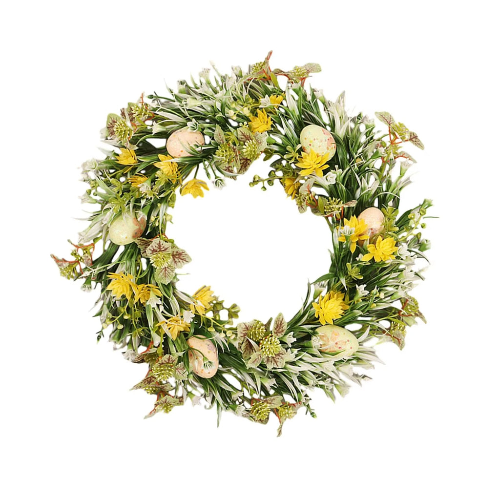 Easter Egg Wreath – Artificial Flower Garland for Front Door