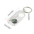 Mini Outdoor Mountaineering Keychain with Thermometer Compass Pointer Buckle Key Hook Carabiners for Survival Guiding Tool Oasis Select White 1PC