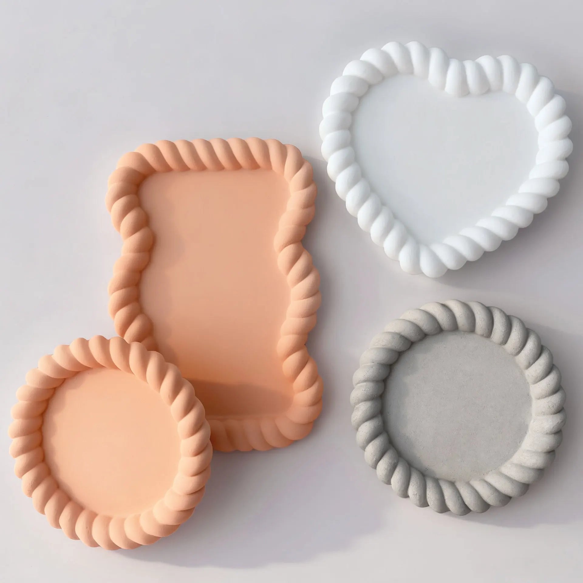 Bubble Storage Tray Silicone Mold DIY Resin Plaster Cement Gift Casting Mould Round Flower Cloud Heart Shape Coaster Home Decor Oasis Select