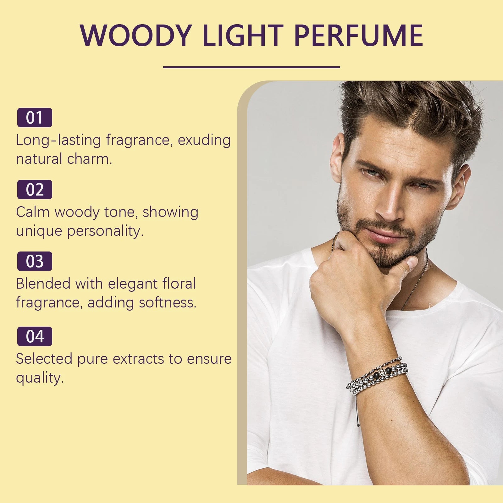 Woody Eau de Cologne – Long-Lasting Fresh Men's Perfume 50ml