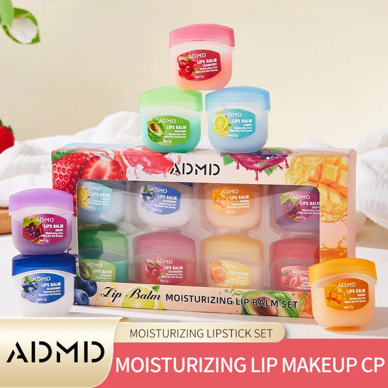 BIOAOUA 8-Pc Fruit Lip Balm Set – Moisturizing & Anti-Crack Lip Balm Set Oasis Select