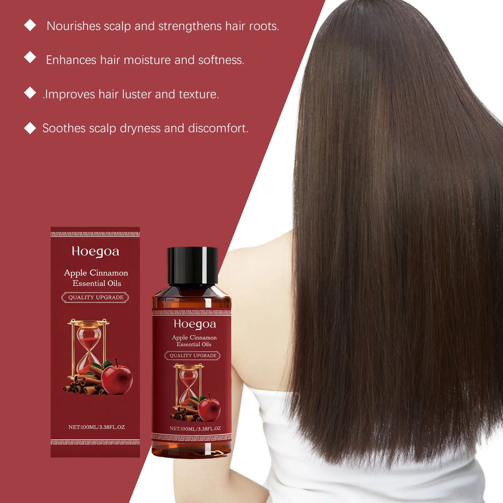 Apple Cinnamon Hair Care Oil Relieving Scalp Dryness Moisturizing Smoothing Improving Hair Shine Texture Refreshing Scalp Oasis Select