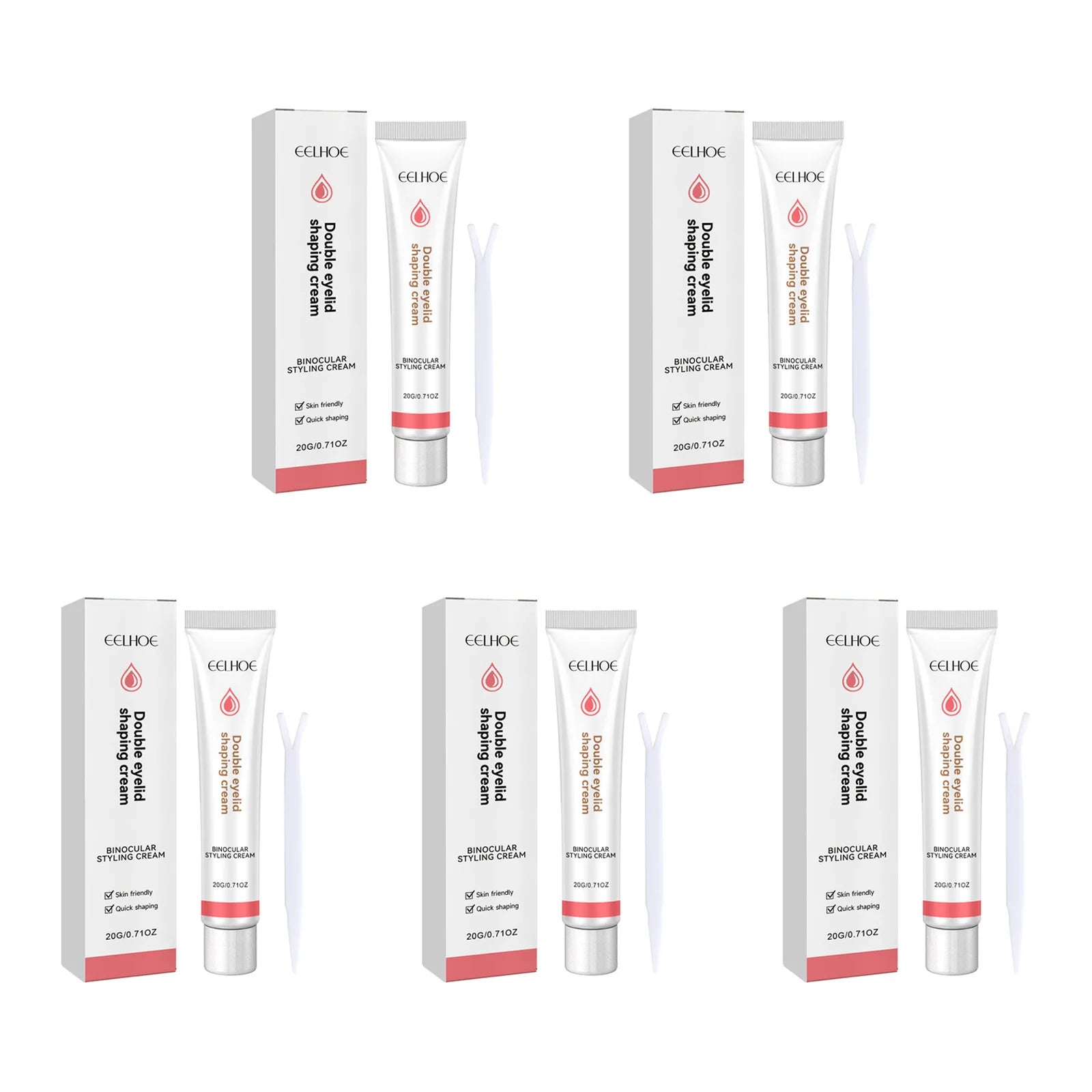 Double Eyelid Styling Cream Natural Invisible Eye Lift Eyelid Adhesive Cream Quick-Drying Long Lasting Eyelid Glue With Y Stick Oasis Select 5 Sets
