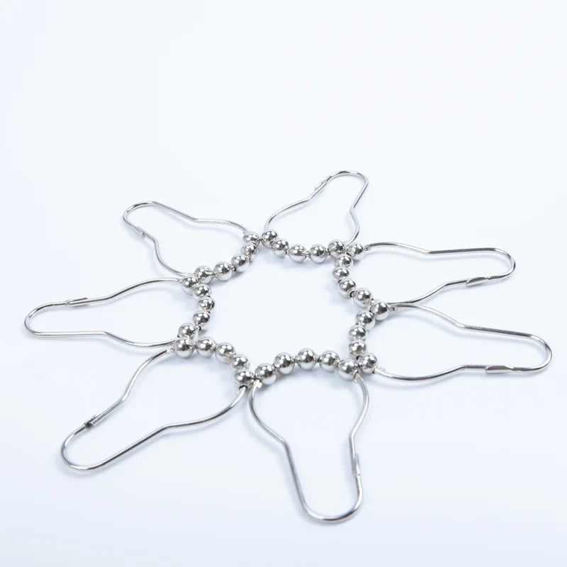 12 pcs/pack Rustproof Bath Curtain Rollerball Shower Curtain Rings Hooks 5 Roller Polished Satin Nickel Ball Curtain Accessories Oasis Select