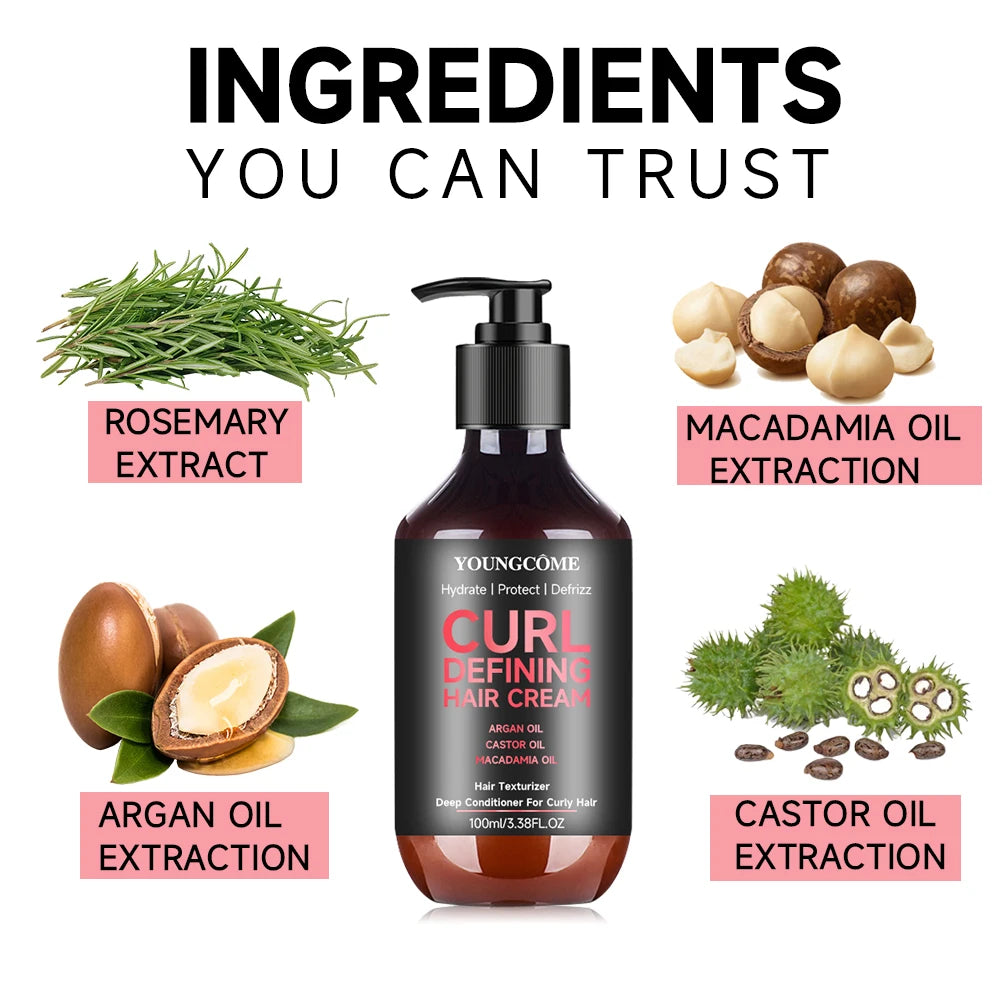 100ml Hair Sculpting Mousse Professional Curly Hair Styling Cream Natural Fluffy Curl Booster Defining Women Haircare Products Oasis Select