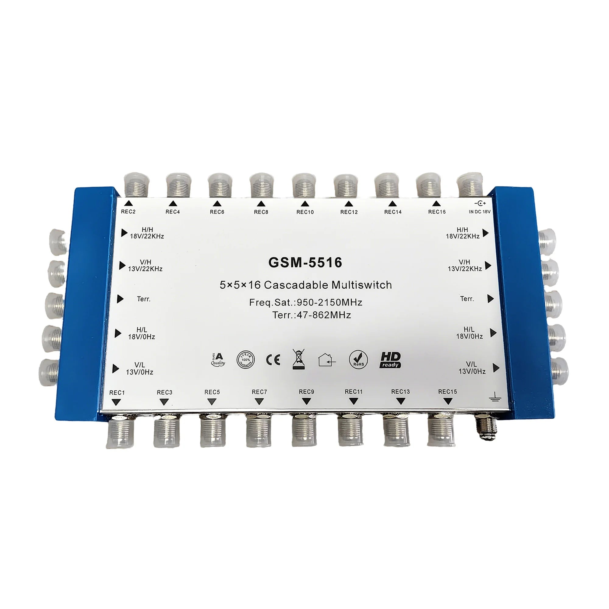5/9-in-16-out satellite signal multi-channel switching switch cascade multi in multi out 13V 18V 22K Diseqc signal distributor Oasis Select 5516