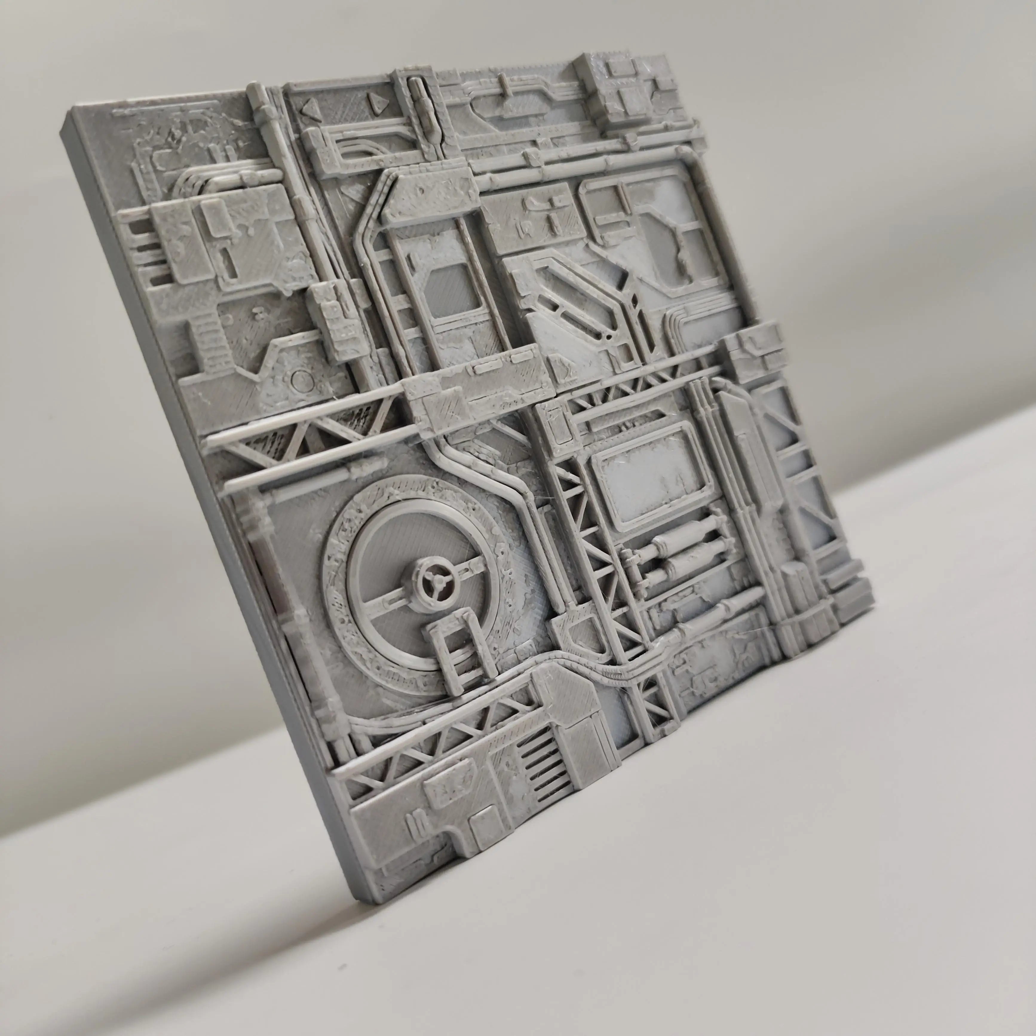Sci-Fi Industrial Station Wall Tile - Futuristic Spaceship Interior Panel, Cyberpunk Terrain Base for Miniature Scenery Oasis Select