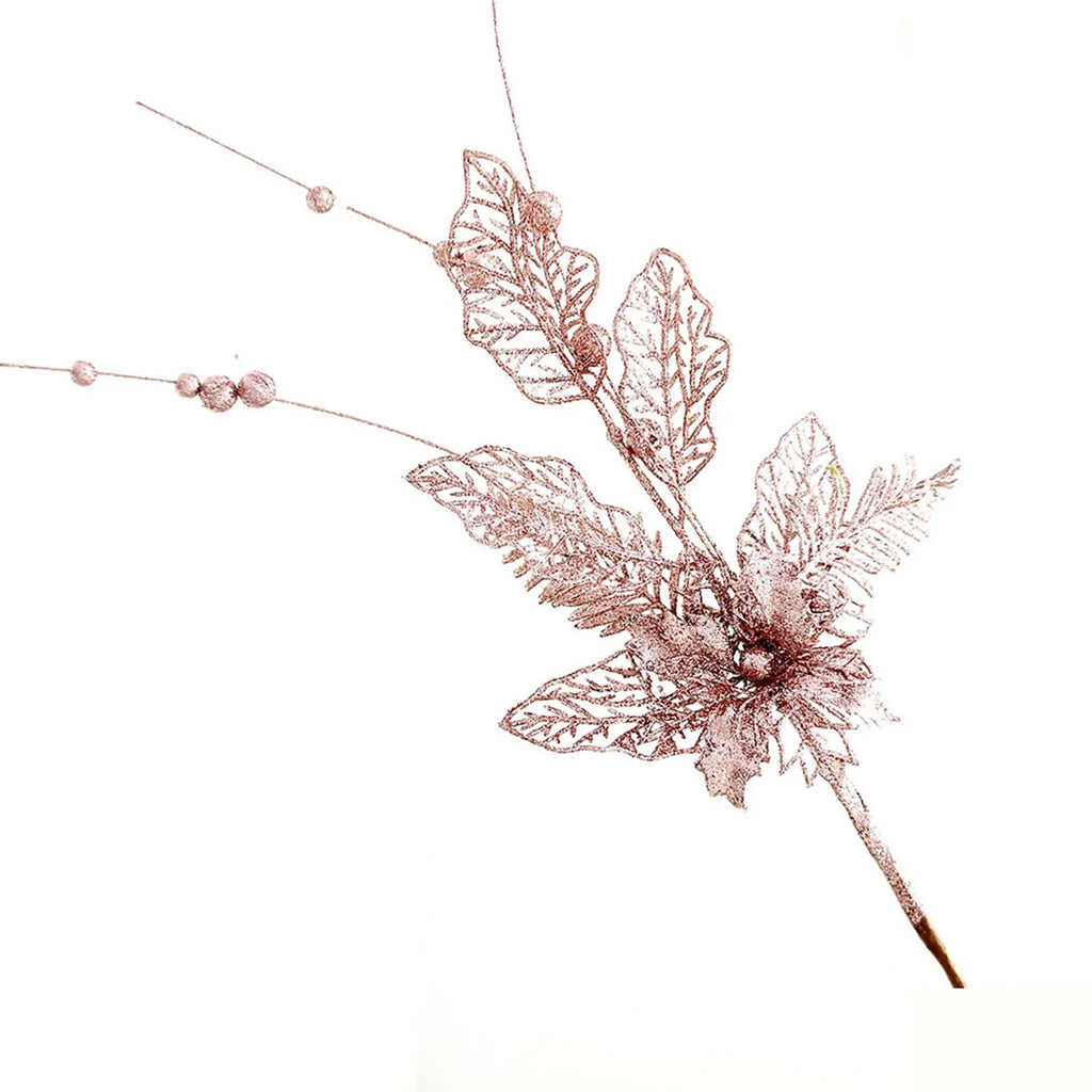 Gold Glitter Christmas Berry Branch Picks – Set of 10 Xmas Decor Christmas Tree Pick Oasis Select Rose Gold One Size
