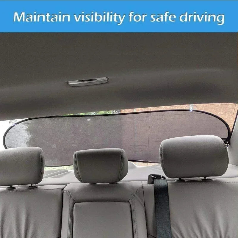 Car Sun Shade UV Protection Folding Auto Rear Window Sunshade 100x50cm Universal Mesh Back Window Visor with Suction Cups Oasis Select