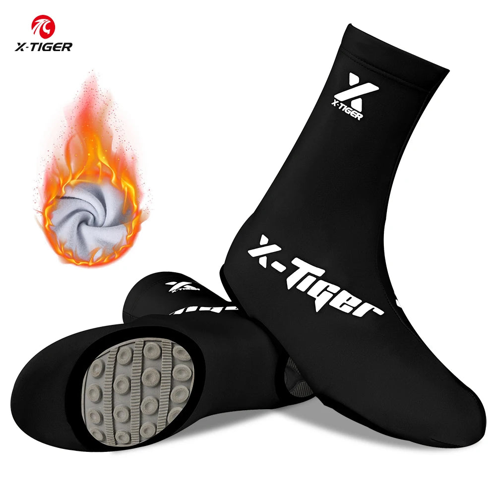X-TIGER Winter Cycling Shoe Covers Warmth Windproof Bicycle Riding Boot Covers Multi-color for Men And Women Oasis Select Black M