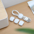 Silicone USB Cable Organizer Cable Winder Desktop Tidy Management Clips Cable Holder for Mouse Headphone Wire Organizer Oasis Select 4PCS White