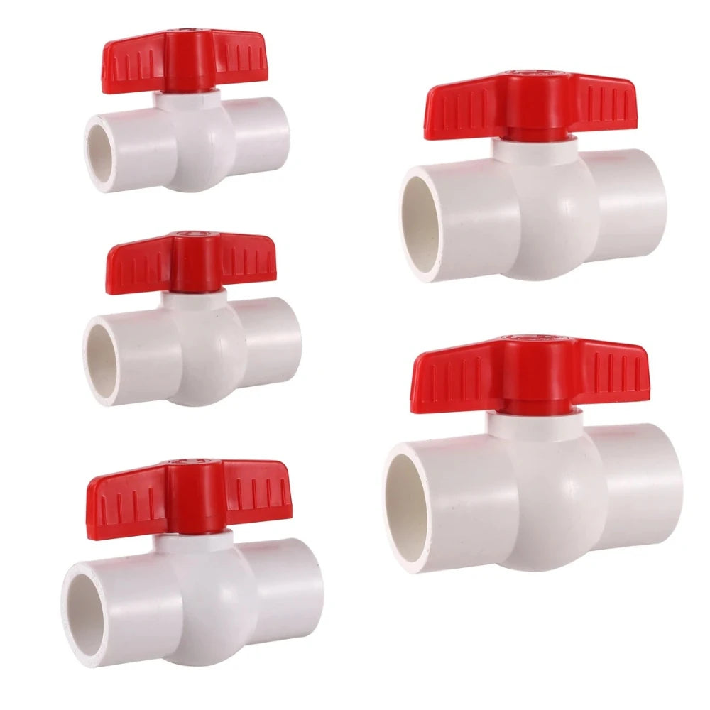 Butterfly Valve 20/25/32/40/60mm Connector Pipe PVC Garden Irrigation Aquarium Drainage System Water Supply Fittings White Oasis Select