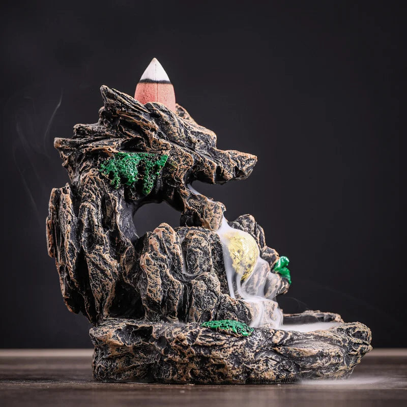 Clearance 1pc Resin Vintage Dragon Statue Backflow Incense Burner， Creative Dragon Backflow Incense Pedestal Fragrance Diffuser Oasis Select