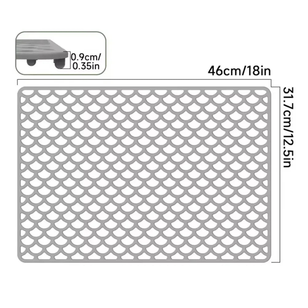 Silicone Sink Protector Mat Foldable Anti Slip Tableware Drainage Drying Mats Multi Functional Heat Resistant Non-slip Sink Mat Oasis Select 46cm Grey