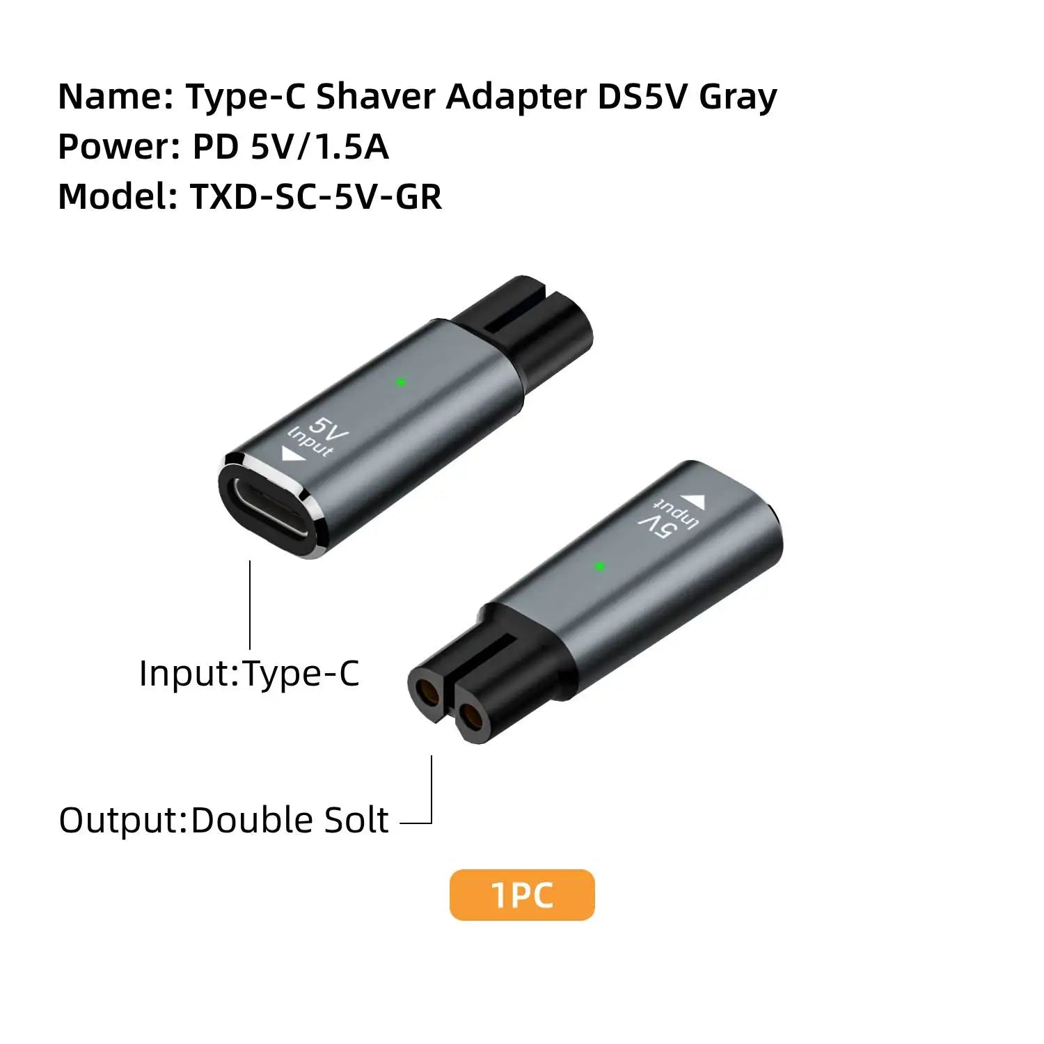 USB-C Adapter for Philips OneBlade QP2724 QP2834 – Fast Charge Shaver Charging Adapter Oasis Select