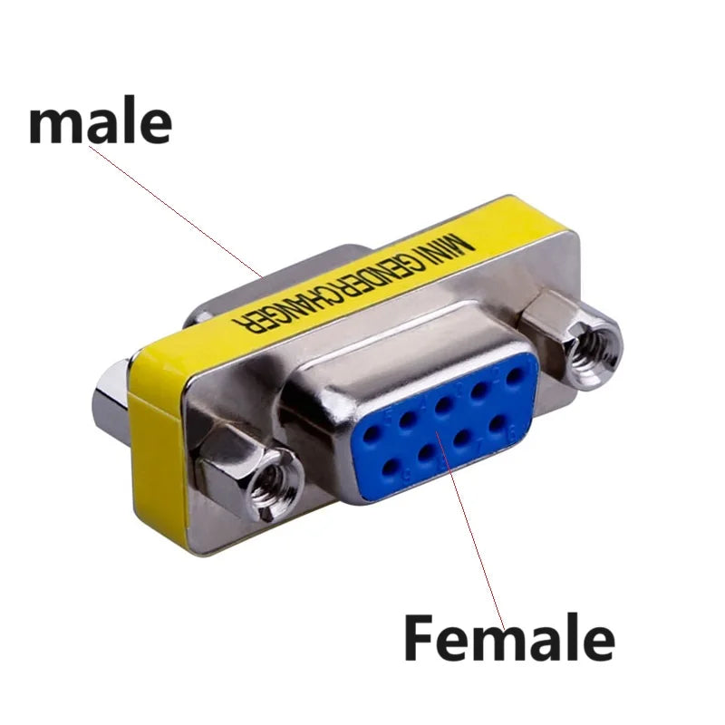 VGA 15Pin DB9 9Pin Male to Male/Female to Female/Male to Female Mini Gender Changer Adapter RS232 Serial plug Com Connector Oasis Select DB9 MF