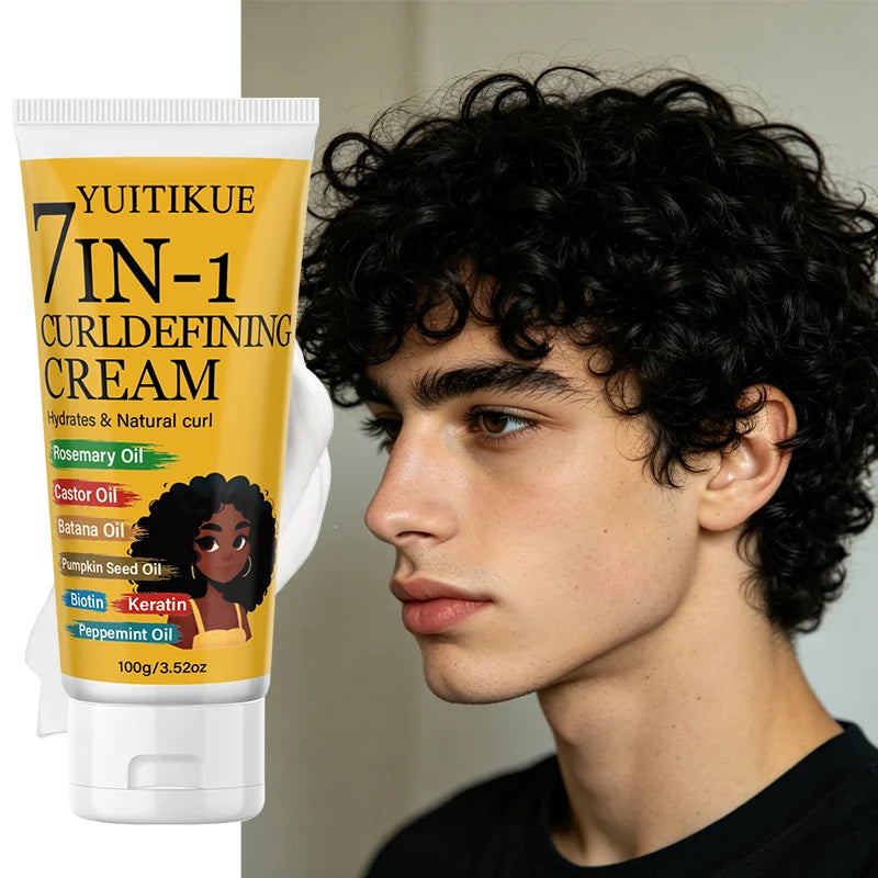 7-in-1 Curl Defining Cream – Batana Oil & Keratin Anti-Frizz