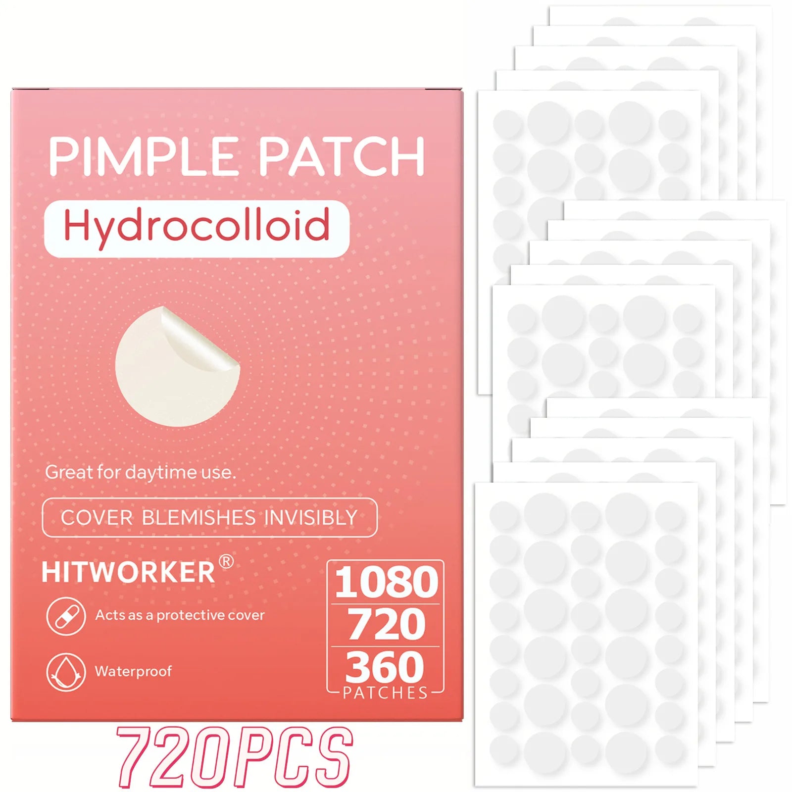 Hydrogel acne patch, 360/720/1080 patch/box, a patch that can effectively remove facial secretions, suitable for men and women Oasis Select 720pcs