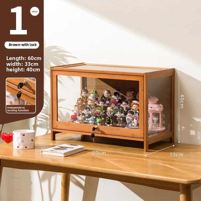 Figure display cabinet with lock acrylic display stand transparent dustproof model building block ornament shelf display box Oasis Select One floor is 60 long